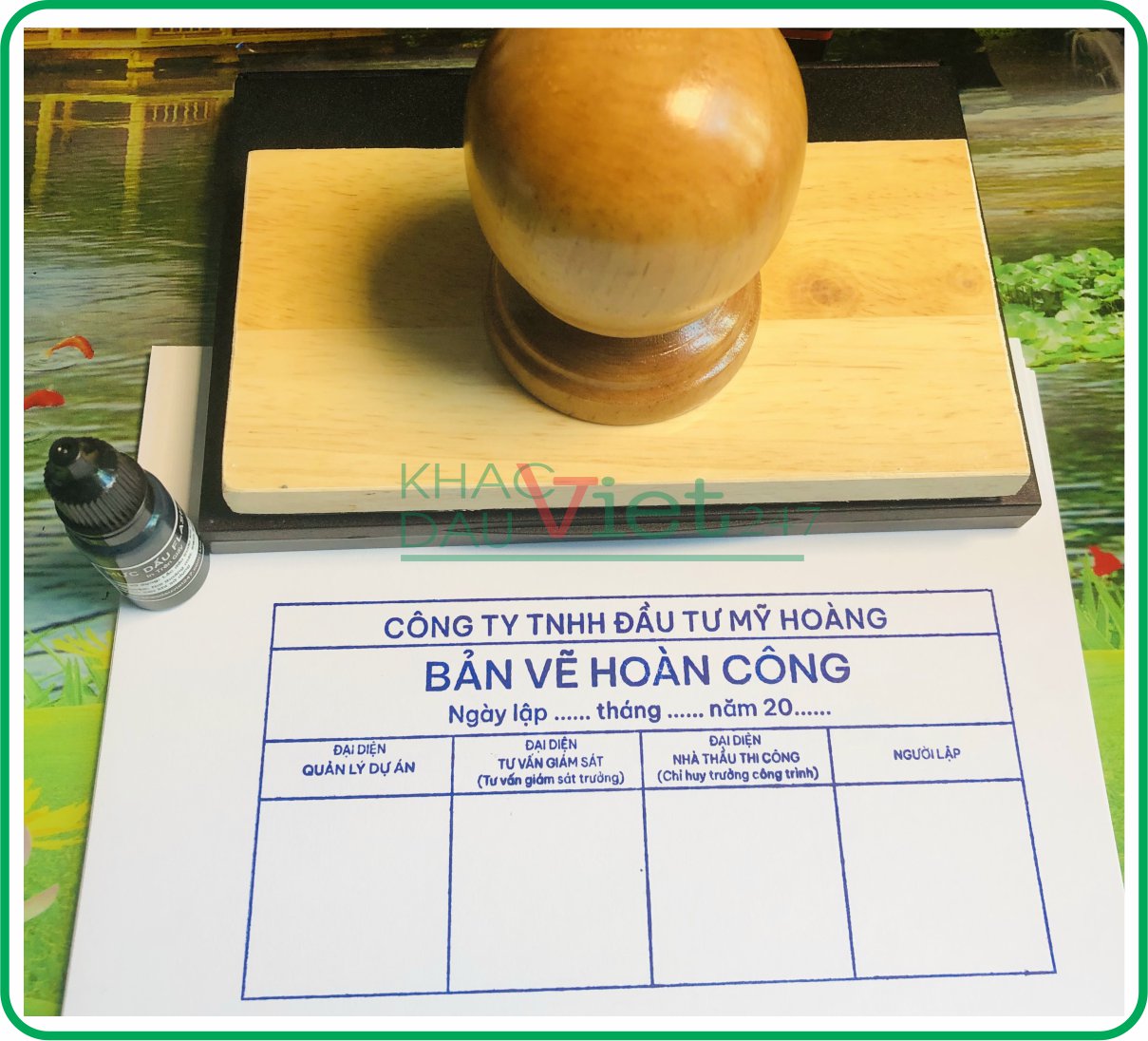 dấu hoàn công chấm mực